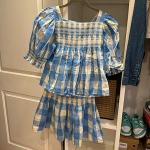 Loeffler Randall blue and white skirt set